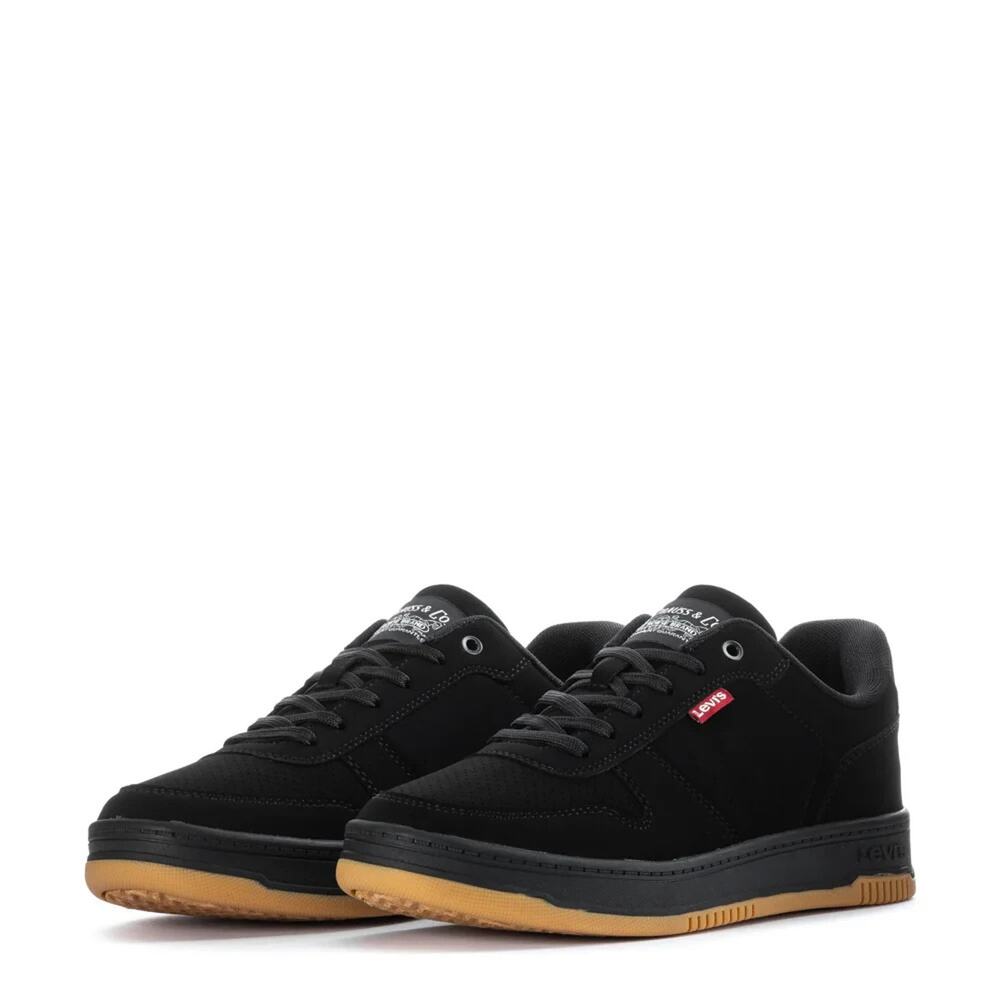 Levi's Men's Size 9 Drive Lo Shoes Black/Gum Synthetic Leather Casual Sneakers